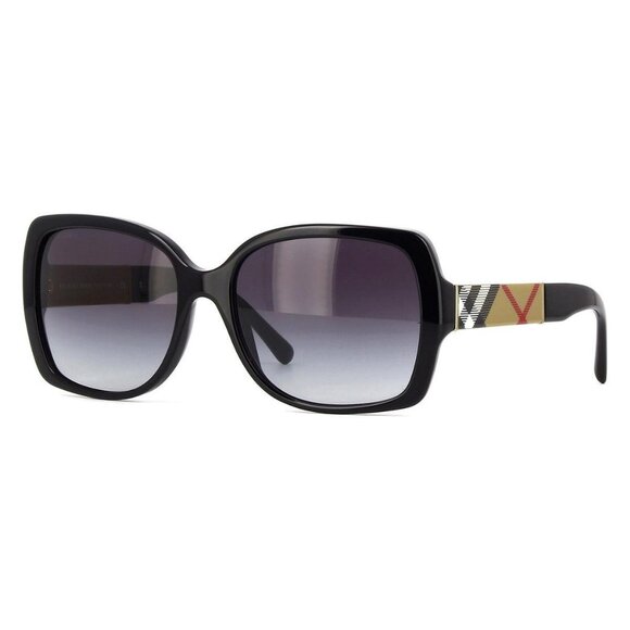 New Authentic  BURBERRY Black Rectangle B4160 3433/8G Sunglasses Women - Picture 1 of 4